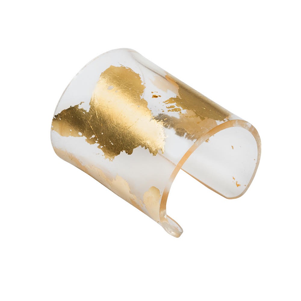 ΒΡΑΧΙΟΛΙ ΚΑΡΠΟΥ ΑΠΟ ΔΙΑΦΑΝΟ ΠΛΕΞΙΓΚΛΑΣ ΜΕ ΦΥΛΛΑ ΧΡΥΣΟΥ "ALEX KATSAITI X STYLISHIOUS" Collection