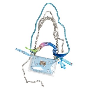 ΤΣΑΝΤΑΚΙ ΔΙΑΦΑΝΟ ΜΕΣΗΣ & ΩΜΟΥ ΜΕ ΔΙΠΛΗ ΑΠΟΣΠΩΜΕΝΗ ΜΠΛΕ Ή ΜΩΒ KAI ΑΣΗΜΕΝΙΑ ΑΛΥΣΙΔΑ & ΜΑΝΤΗΛΙ "ALEX KATSAITI X STYLISHIOUS"