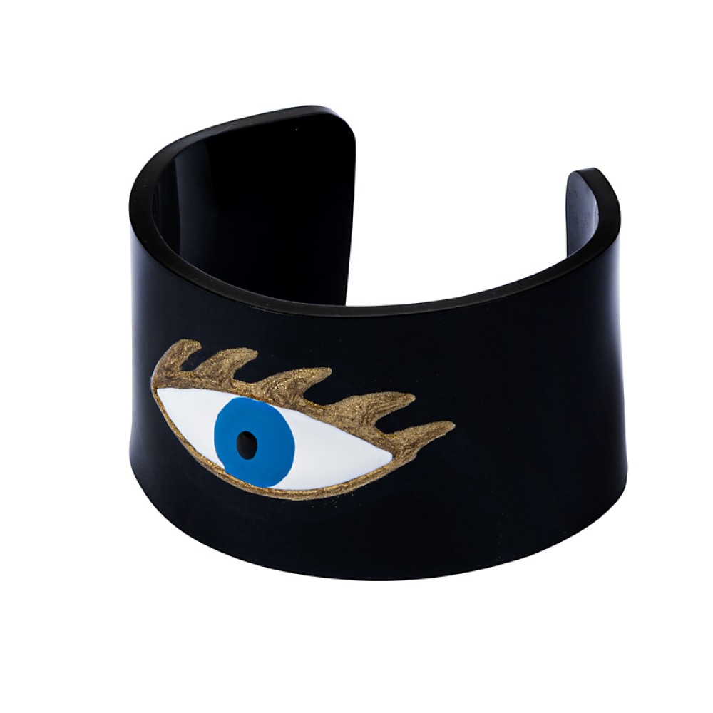 ΒΡΑΧΙΟΛΙ ΚΑΡΠΟΥ ΠΛΕΞΙ ΜΑΥΡΟ ΣΤΕΝΟ ΜΕ ΖΩΓΡΑΦΙΣΤΟ ΜΑΤΙ ΑΠΟ ΣΜΑΛΤΟ BY AELIA SELECTION “ALEX KATSAITI x STYLISHIOUS”