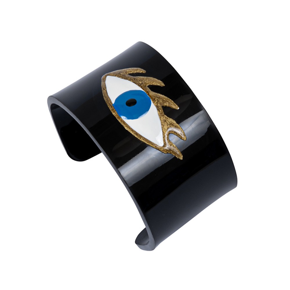 ΒΡΑΧΙΟΛΙ ΚΑΡΠΟΥ ΠΛΕΞΙ ΜΑΥΡΟ ΣΤΕΝΟ ΜΕ ΖΩΓΡΑΦΙΣΤΟ ΜΑΤΙ ΑΠΟ ΣΜΑΛΤΟ BY AELIA SELECTION “ALEX KATSAITI x STYLISHIOUS”