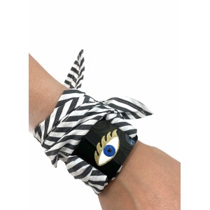 ΒΡΑΧΙΟΛΙ H KAI TΣOKEΡ ΜΕ ΛΕΥΚΟ Η ΜΑΥΡΟ ΠΛΕΞΙ ΜΑΤΙ ΖΩΓΡΑΦΙΣΤΟ ΜΕ ΣΜΑΛΤΟ & ΜΑΝΤΗΛΙ  “ALEX KATSAITI x STYLISHIOUS”