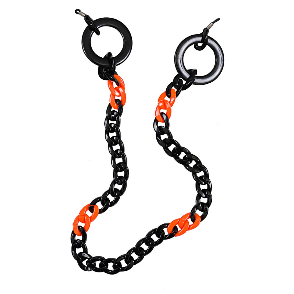 ΑΛΥΣΙΔΑ ΓΥΑΛΙΩΝ ΜΑΥΡΗ & ΠΟΡΤΟΚΑΛΙ ΦΛΟΥΟ ΜΕ ΜΑΥΡΟΥΣ ΚΡΙΚΟΥΣ  “ALEX KATSAITI x STYLISHIOUS”