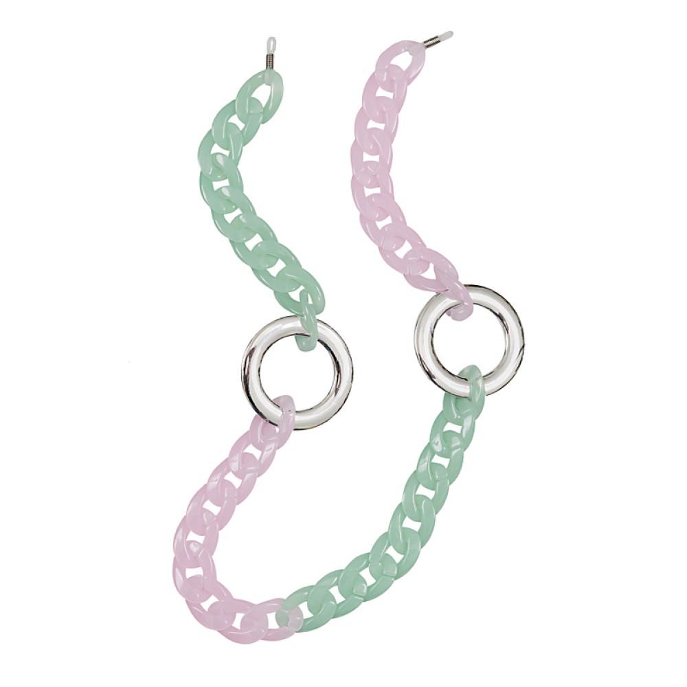 ΑΛΥΣΙΔΑ ΓΥΑΛΙΩΝ ΠΛΑΣΤΙΚΗ ΡΟΖ - ΜΕΝΤΑ ΜΕ ΑΣΗΜΙ ΜΕΤΑΛΛΙΚΟΥΣ ΚΡΙΚΟΥΣ “ALEX KATSAITI x STYLISHIOUS”