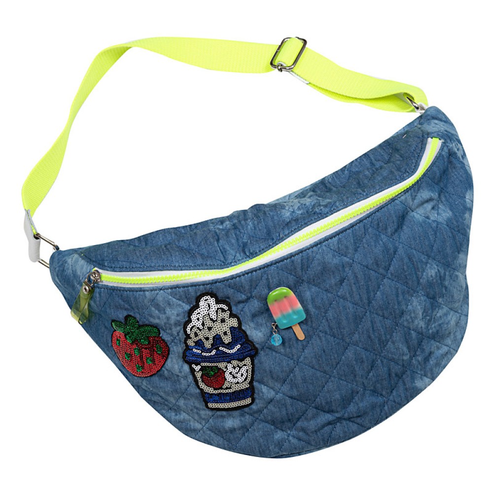 ΤΣΑΝΤΑ CROSS BODY / BELT BAG TZΙN KAΠITONE ΜΕ ΦΛΟΥΟ ΦΕΡΜΟΥΑΡ ΚΑΙ KENTHMΑΤΑ "ALEX KATSAITI X STYLISHIOUS"