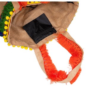 ΤΣΑΝΤΑ ΟΙΚΟΛΟΓΙΚΗ, ΜΠΕΖ ΜΕ ΠΟΛΥΧΡΩΜΕΣ ΤΡΕΣΕΣ, ΚΡΟΣΙΑ ΚΑΙ ΠΟΝ-ΠΟΝ  "ALEX KATSAITI X STYLISHIOUS"