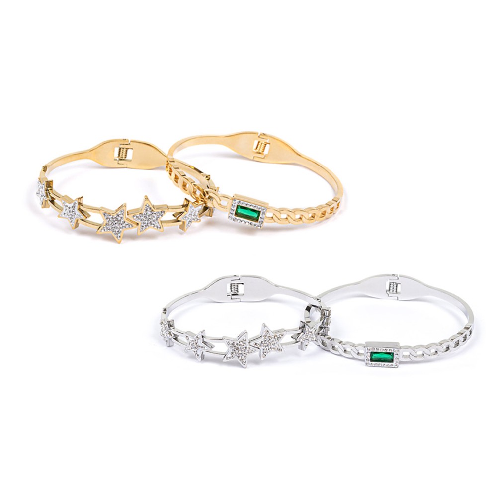 ΒΡΑΧΙΟΛΙΑ  - ΣΕΤ 2 TMX - ΜΕΤΑΛΛΙΚΑ, ΑΣΗΜΙ Ή ΧΡΥΣΑ ME ΣΧΕΔΙΑ ΑΛΥΣΙΔΑ & ΑΣΤΕΡΑΚΙΑ "STYLISHIOUS COLLECTION"