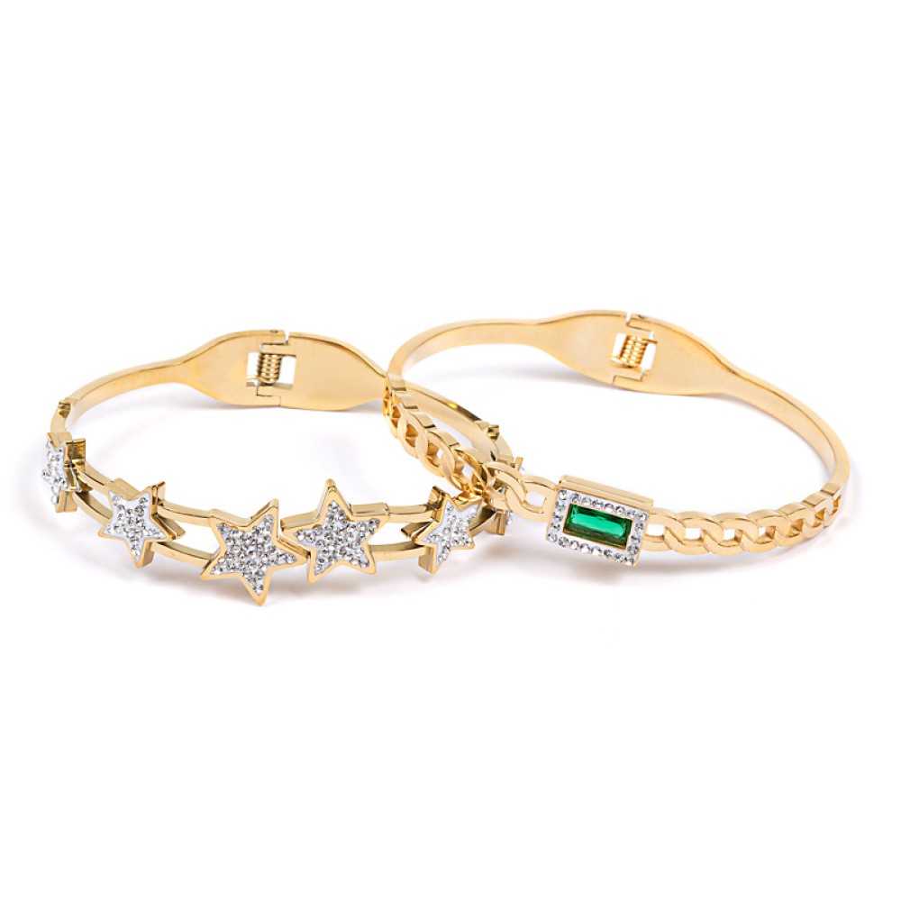 ΒΡΑΧΙΟΛΙΑ  - ΣΕΤ 2 TMX - ΜΕΤΑΛΛΙΚΑ, ΑΣΗΜΙ Ή ΧΡΥΣΑ ME ΣΧΕΔΙΑ ΑΛΥΣΙΔΑ & ΑΣΤΕΡΑΚΙΑ "STYLISHIOUS COLLECTION"