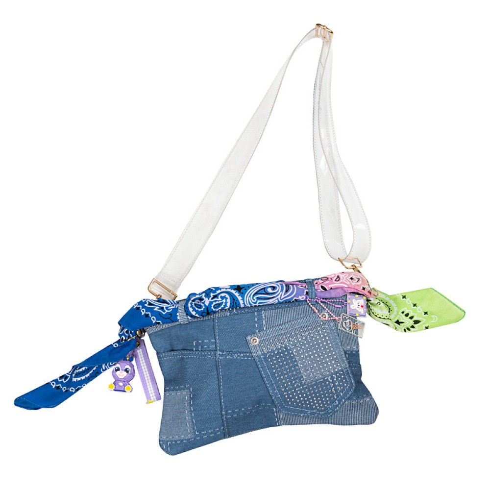 ΤΣΑΝΤΑ ΦΑΚΕΛΟΣ ΤΖΙΝ ΜΕ PVC ΙΜΑΝΤΑ, ΠΟΛΥΧΡΩΜΟ ΜΑΝΤΙΛΙ & ΜΠΡΕΛΟΚ "STYLISHIOUS COLLECTION"