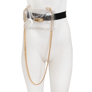 ΤΣΑΝΤΑΚΙ ΔΙΑΦΑΝΟ ΜΕΣΗΣ & ΩΜΟΥ ΜΕ ΔΙΠΛΗ ΑΠΟΣΠΩΜΕΝΗ ΠΡΑΣΙΝΗ KAI ΑΣΗΜΕΝΙΑ ΑΛΥΣΙΔΑ & ΜΑΝΤΗΛΙ "ALEX KATSAITI X STYLISHIOUS"