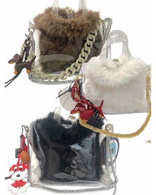 ΤΣΑΝΤΑ "TOTE" ΑΠΟ ΔΙΑΦΑΝΟ PVC ΜΕ ΓΟΥΝΙΝΗ ΤΣΑΝΤΑ, ΑΠΟΣΠΩΜΕΝΕΣ ΑΛΥΣΙΔΕΣ, ΜΠΡΕΛΟΚ Η ΚΑΙ ΠΟΡΤΟΦΟΛΑΚΙ  "ALEX KATSAITI X STYLISHIOUS"