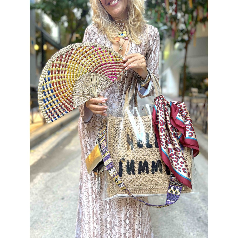 ΤΣΑΝΤΑ ΔΙΑΦΑΝΗ, ΤΕΤΡΑΓΩΝΗ ΑΠΟ PVC ΜΕ ΕΣΩΤΕΡΙΚΗ ΠΛΕΧΤΗ ΤΣΑΝΤΑ, ΒΕΝΤΑΛΙΑ, ΑΛΥΣΙΔΕΣ, ΙΜΑΝΤΑ & ΜΠΡΕΛΟΚ "ALEX KATSAITI X STYLISHIOUS"