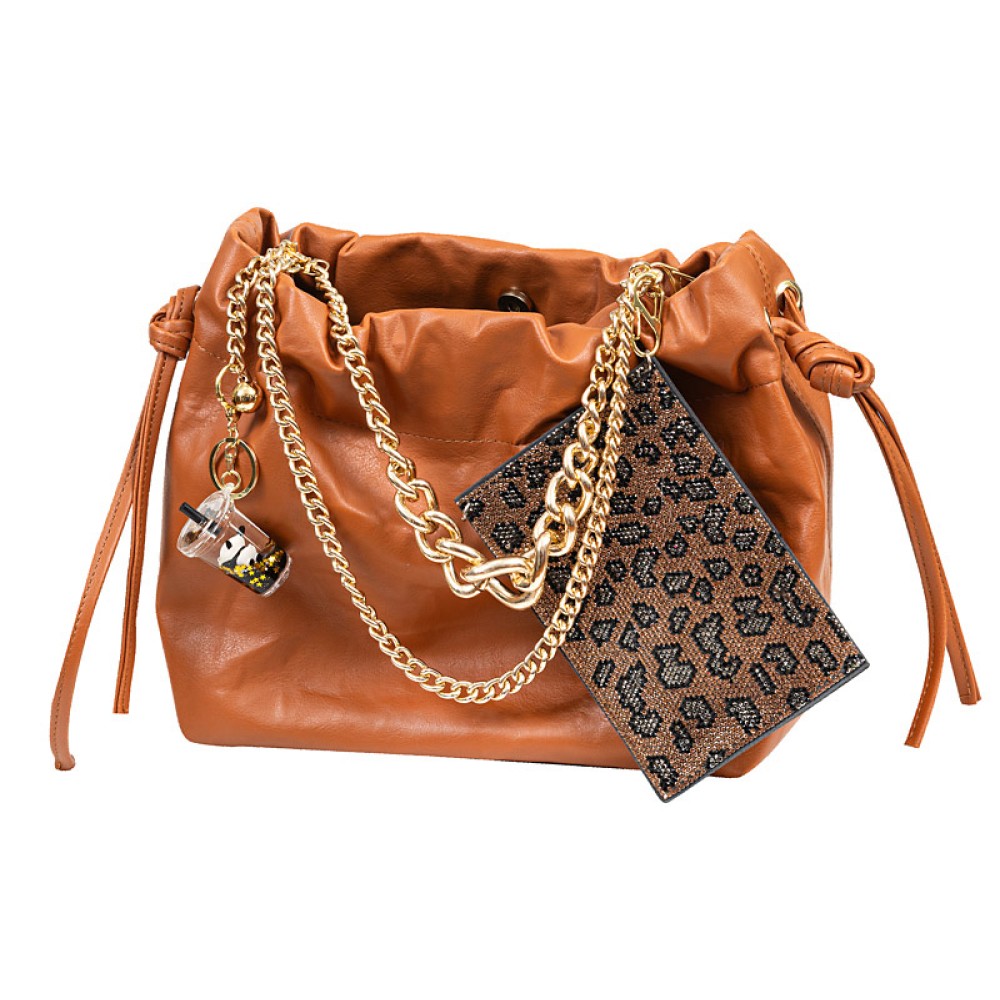 ΤΣΑΝΤΑ ΤΑΜΠΑ ΔΕΡΜΑTINH, ΧΕΙΡΟΠΟΙΗΤΗ ΜΕ ΕΠΕΝΔΥΣΗ ΛΕΟΠΑΡ, ΧΡΥΣΕΣ ΑΛΥΣΙΔΕΣ & ΜΠΡΕΛΟΚ "ALEX KATSAITI X STYLISHIOUS"