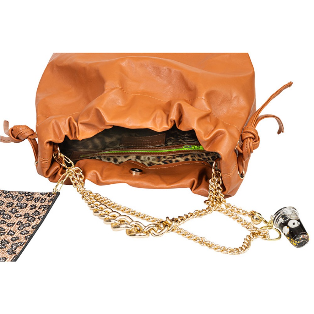 ΤΣΑΝΤΑ ΤΑΜΠΑ ΔΕΡΜΑTINH, ΧΕΙΡΟΠΟΙΗΤΗ ΜΕ ΕΠΕΝΔΥΣΗ ΛΕΟΠΑΡ, ΧΡΥΣΕΣ ΑΛΥΣΙΔΕΣ & ΜΠΡΕΛΟΚ "ALEX KATSAITI X STYLISHIOUS"