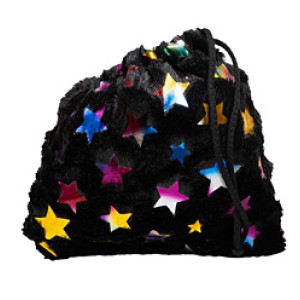 ΠΟΥΓΚΙ ΧΡΥΣO, ΜΑΥΡO FLEECE ΜΕ ΑΣΤΕΡΑΚΙΑ & ΛΕΟΠΑΡ "ALEX KATSAITI X STYLISHIOUS"