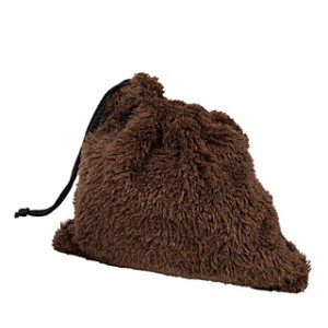 BAG IN CLEAR PVC, MEDIUM SIZE WITH SILVER CHAINS, ECO BROWN FUR POUCH & KEYRING "ALEX KATSAITI X STYLISHIOUS"