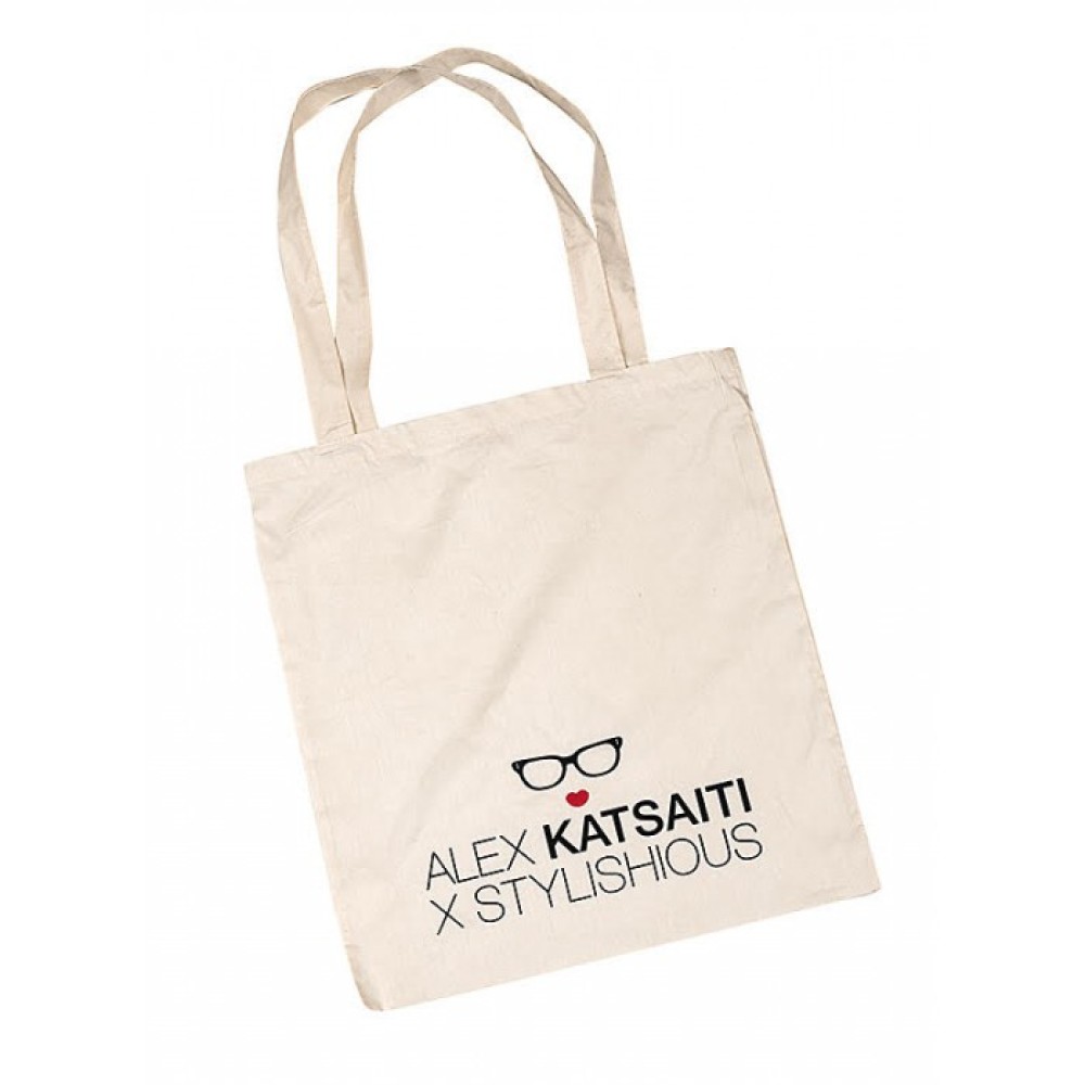 ΤΣΑΝΤΑ ΣΕ ΦΥΣΙΚΟ 'ECO FRIENDLY' ΒΑΜΒΑΚΕΡΟ ΥΛΙΚΟ ΜΕ LOGO ''ΑLEX KATSAITI X STYLISHIOUS''