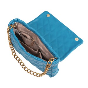 ΤΣΑΝΤΑ ΚΑΠΙΤΟΝΕ ΣΕ ΜΠΛΕ - ΡΑΦ ΜΕ ΧΡΥΣΗ ΑΛΥΣΙΔΑ "STYLISHIOUS COLLECTION"