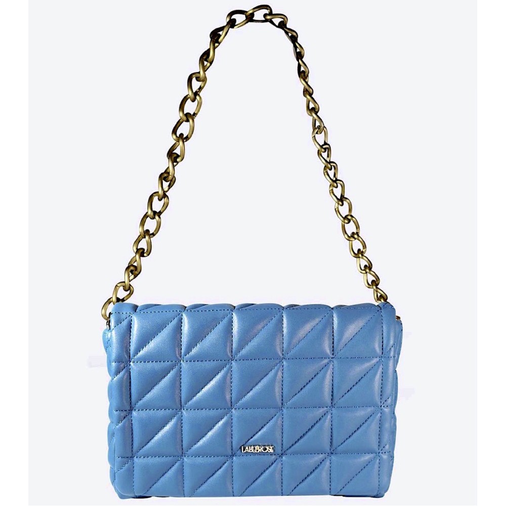 ΤΣΑΝΤΑ ΚΑΠΙΤΟΝΕ ΣΕ ΜΠΛΕ - ΡΑΦ ΜΕ ΧΡΥΣΗ ΑΛΥΣΙΔΑ "STYLISHIOUS COLLECTION"