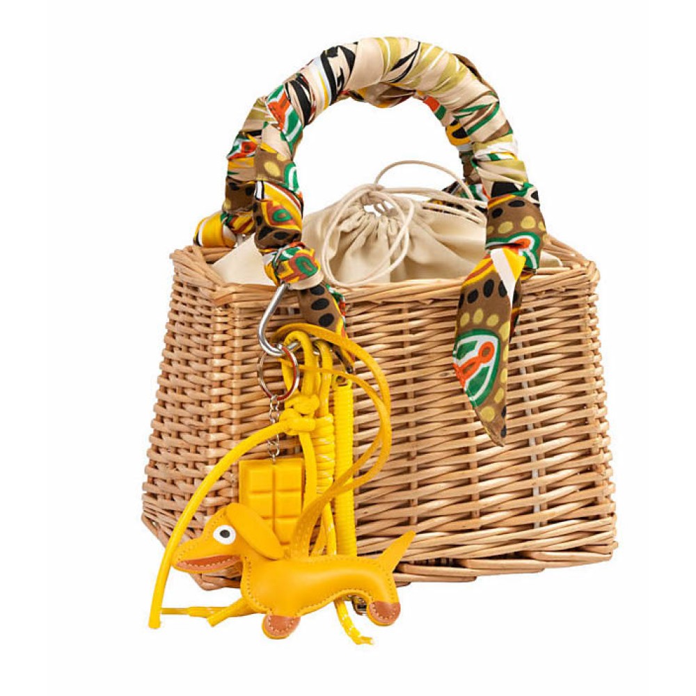 ΤΣΑΝΤΑ - ΚΑΛΑΘΑΚΙ, ΨΑΘΙΝΟ ΠΛΕΧΤΟ ΚΑΦΕ Ή ΜΠΕΖ ΜΕ ΜΑΝΤΗΛΙΑ ΚΑΙ ΜΠΡΕΛΟΚ "STYLISHIOUS COLLECTIOΝ"