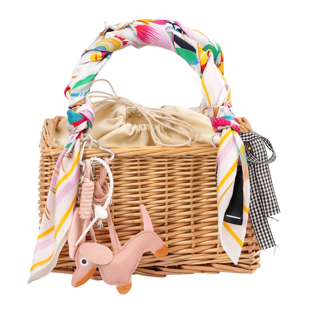 ΤΣΑΝΤΑ - ΚΑΛΑΘΑΚΙ, ΜΕΓΑΛΟ ΜΕΓΕΘΟΣ, ΨΑΘΙΝΟ ΠΛΕΧΤΟ ΣΕ ΜΠΕΖ ΑΠΟΧΡΩΣΗ ΜΕ ΜΑΝΤΗΛΙΑ ΚΑΙ ΜΠΡΕΛΟΚ "STYLISHIOUS COLLECTIOΝ"