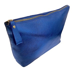 BAG - PURSE, LARGE IN BLACK-BLUE-ORANGE METALLIC LEATHER "ΑLEX KATSAITI X STYLISHIOUS"