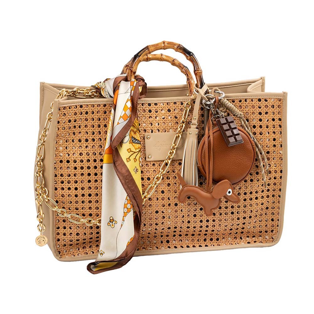 ΤΣΑΝΤΑ ΣΤΟ ΧΡΩΜΑ ΤΗΣ ΑΜΜΟΥ, ΜΕΓΑΛΗ ΜΕ ΜΠΑΜΠΟΥ ΧΕΡΟΥΛΙΑ,ΦΕΡΜΟΥΑΡ, ΜΑΝΤΗΛΙ,ΧΡΥΣΗ ΑΛΥΣΙΔΑ,ΜΠΡΕΛΟΚ & ΠΟΡΤΟΦΟΛΑΚΙ 'STYLISHIOUS COLLECTION"