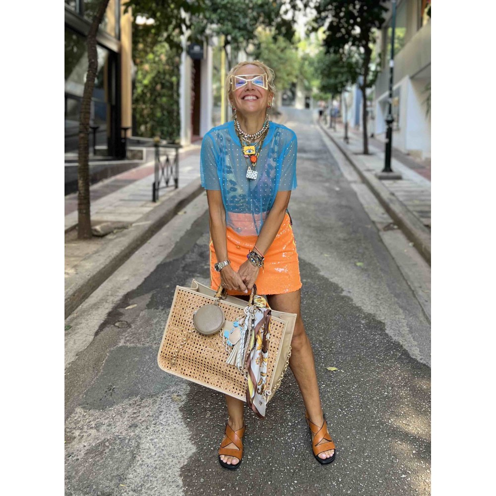 ΤΣΑΝΤΑ ΣΤΟ ΧΡΩΜΑ ΤΗΣ ΑΜΜΟΥ, ΜΕΓΑΛΗ ΜΕ ΜΠΑΜΠΟΥ ΧΕΡΟΥΛΙΑ,ΦΕΡΜΟΥΑΡ, ΜΑΝΤΗΛΙ,ΧΡΥΣΗ ΑΛΥΣΙΔΑ,ΜΠΡΕΛΟΚ & ΠΟΡΤΟΦΟΛΑΚΙ 'STYLISHIOUS COLLECTION"