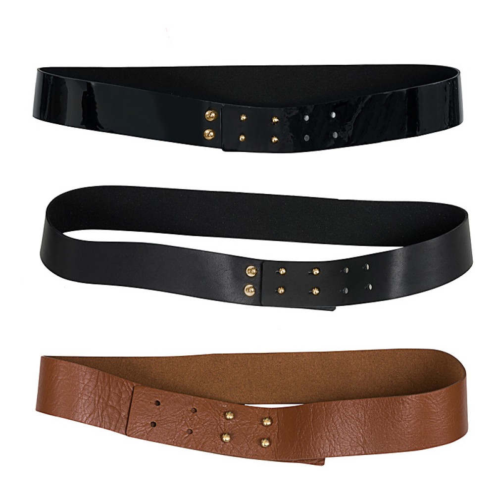 ΖΩΝΗ ΜΑΥΡH ΑΠΟ ΔΕΡΜΑΤΙΝΗ ΣΕ ΜΑΥΡΟ ΓΥΑΛΙΣΤΕΡΟ ΒΙΝΥΛ Η ΤΑΜΠΑ ΜΕ ΜΕΤΑΛΛΙΚΑ ΚΟΥΜΠΩΜΑΤΑ "ALEX ΚΑTSAITI X STYLISHIOUS"