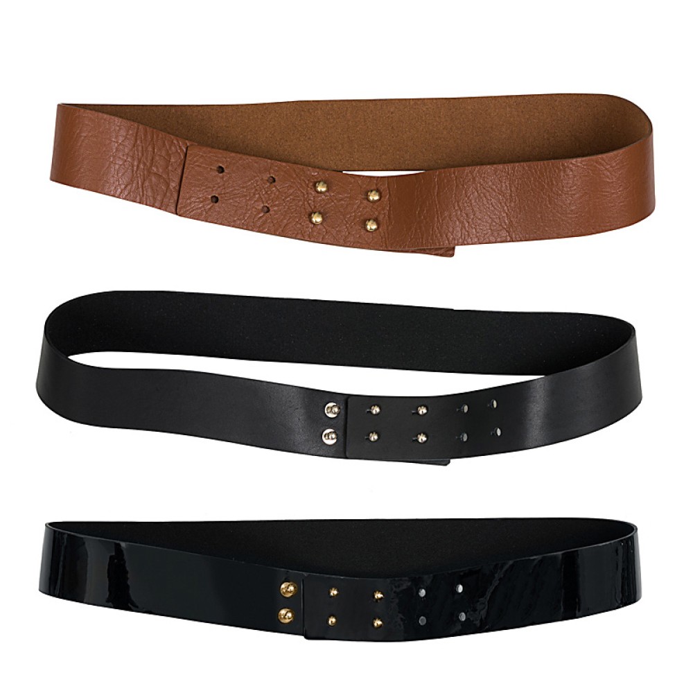 ΖΩΝΗ ΜΑΥΡH ΑΠΟ ΔΕΡΜΑΤΙΝΗ ΣΕ ΜΑΥΡΟ ΓΥΑΛΙΣΤΕΡΟ ΒΙΝΥΛ Η ΤΑΜΠΑ ΜΕ ΜΕΤΑΛΛΙΚΑ ΚΟΥΜΠΩΜΑΤΑ "ALEX ΚΑTSAITI X STYLISHIOUS"