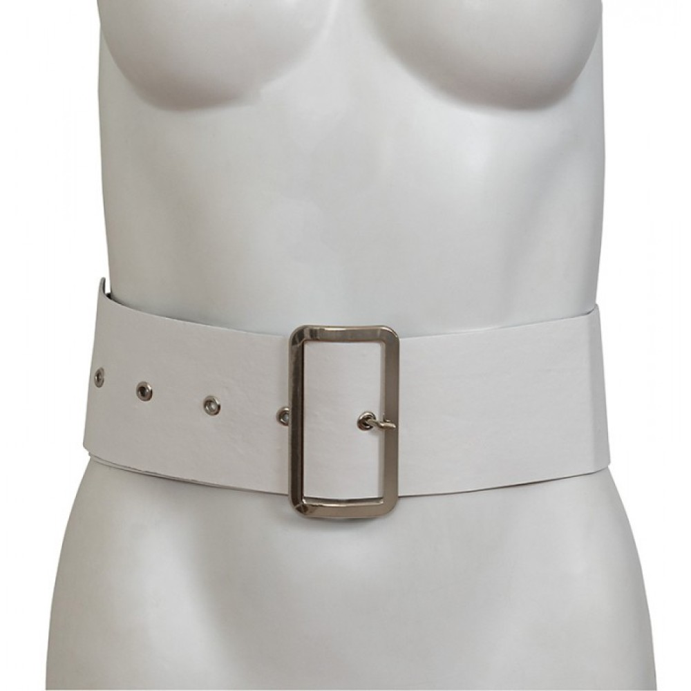 ΖΩΝΗ ΛΕΥΚΗ ΑΠO ΟΙΚΟΛΟΓΙΚΟ ΔΕΡΜΑ ΓΥΑΛΙΣΤΕΡΟ ΜΕ ΧΡΥΣΗ ΕΓΚΡΑΦΑ “ALEX KATSAITI x STYLISHIOUS”