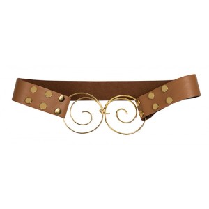 ΖΩΝΗ ΔΕΡΜΑΤΙΝΗ ΤΑΜΠΑ ΣΕ ΑΡΧΑΙΟΕΛΛΗΝΙΚΟ ΣΤΥΛ ΜΕ ΕΠΙΧΡΥΣΩΜΕNΕΣ ΣΠΙΡΕΣ "ALEX KATSITI X STYLISHIOUS"