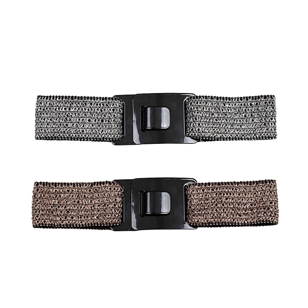 ΖΩΝΗ ΕΛΑΣΤΙΚΗ ΣΕ ΑΣΗΜΙ Ή ΡΟΖ/ΧΡΥΣΟ ΧΡΩΜΑ ΜΕ ΜΑΥΡΗ ΑΓΚΡΑΦΑ "ALEX KATSAITI X STYLISHIOUS