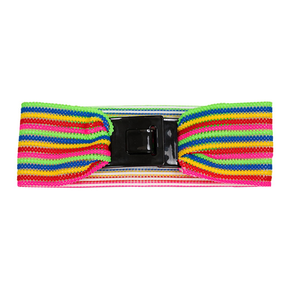 ΖΩΝΗ ΡΙΓΕ ΦΑΡΔΥΑ ME ΦΛΟΥΟ ΧΡΩΜΑΤΑ, ΕΛΑΣΤΙΚΗ ME ΜΑΥΡΗ ΕΓΚΡΑΦΑ "ALEX KATSAITI X STYLISHIOUS"