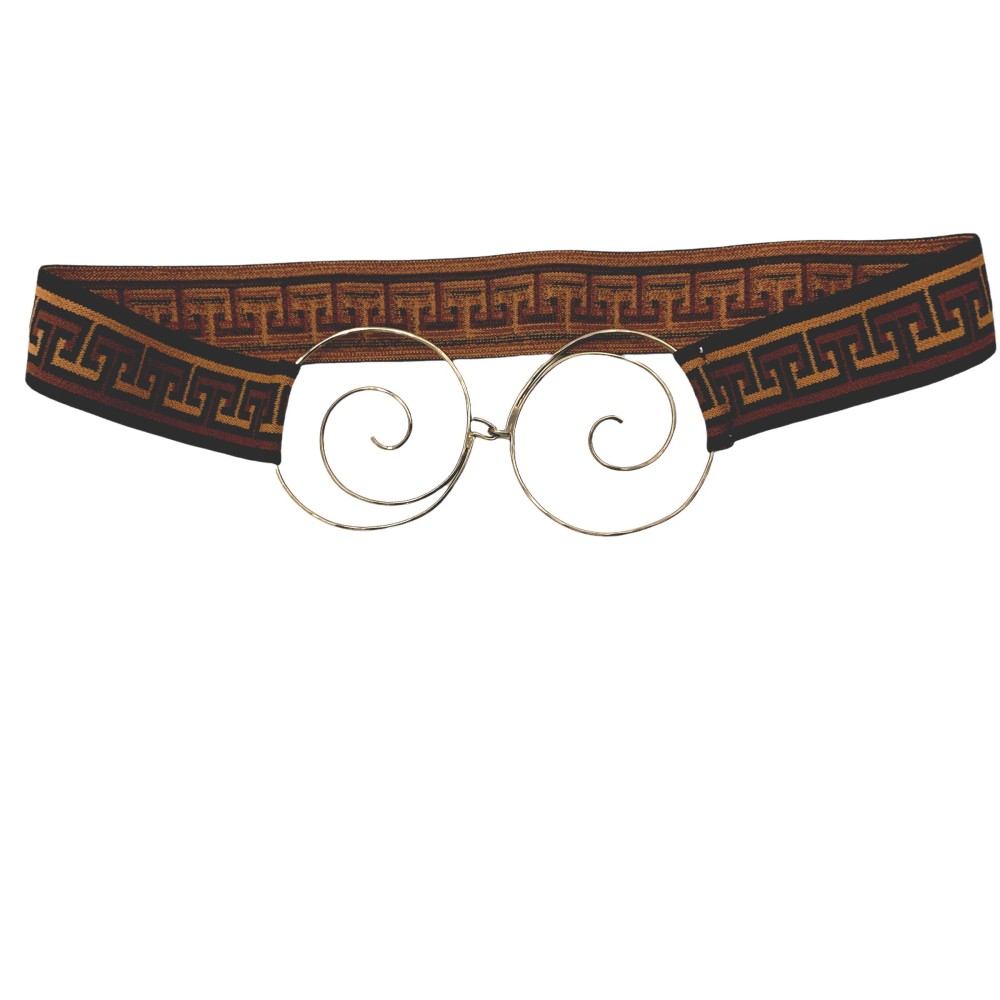 ΖΩΝΗ ΕΛΑΣΤΙΚΗ ΜΕ ΜΑΙΑΝΔΡΟΥΣ ΣΕ ΚΑΦΕ-ΜΑΥΡΟ & ΕΠΑΡΓΥΡΩΜΕΝΕΣ ΜΕΤΑΛΛΙΚΕΣ ΣΠΙΡΕΣ “ALEX KATSAITI x STYLISHIOUS”