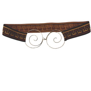 ΖΩΝΗ ΕΛΑΣΤΙΚΗ ΜΕ ΜΑΙΑΝΔΡΟΥΣ ΣΕ ΚΑΦΕ-ΜΑΥΡΟ & ΕΠΑΡΓΥΡΩΜΕΝΕΣ ΜΕΤΑΛΛΙΚΕΣ ΣΠΙΡΕΣ “ALEX KATSAITI x STYLISHIOUS”