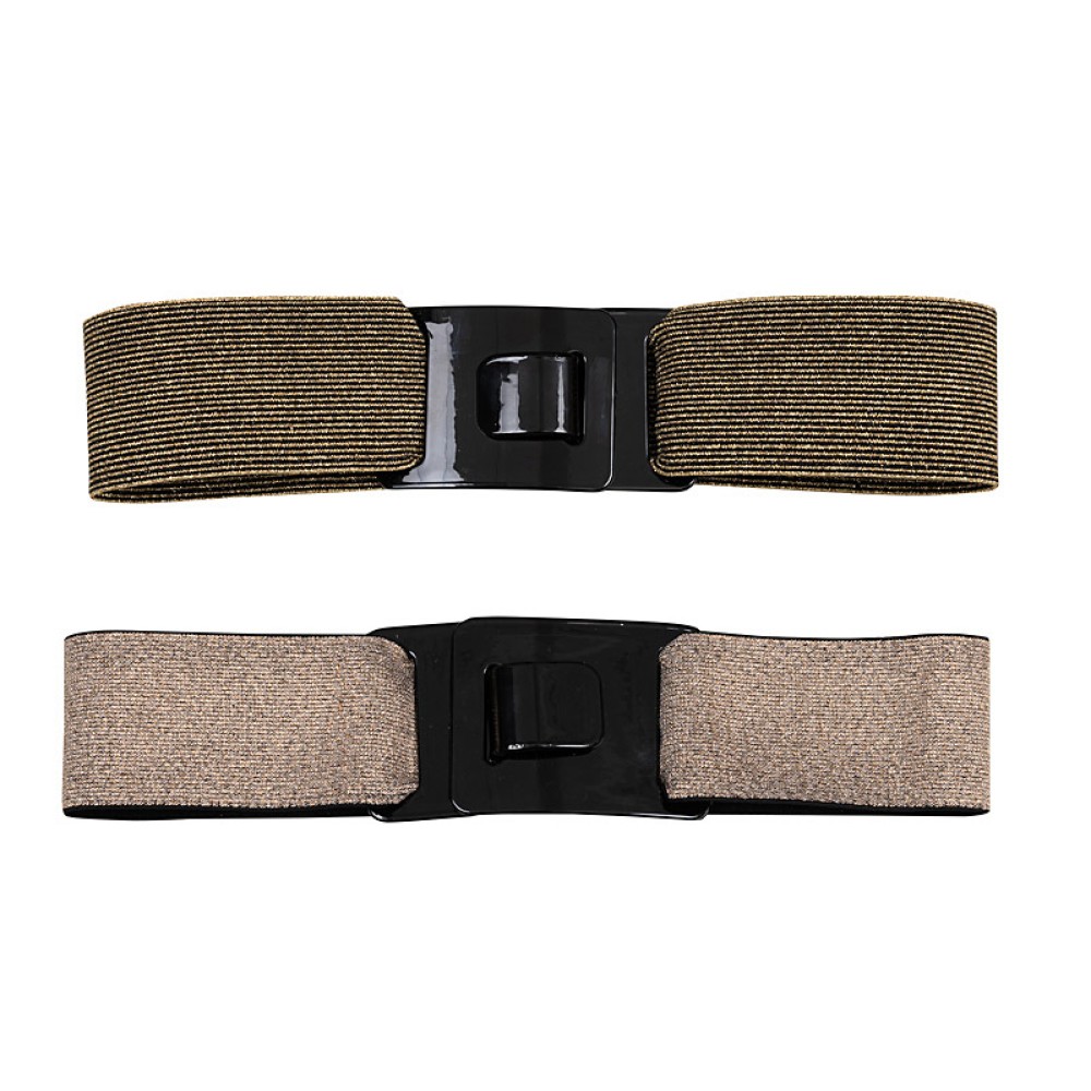 ΖΩΝΗ ΕΛΑΣΤΙΚΗ ΣΕ ΜΕΤΑΛΛΙΚΟ ΧΡΥΣΟ Ή ΜΑΥΡΟ/ΧΡΥΣΟ ΧΡΩΜΑ ΜΕ ΜΑΥΡΗ ΑΓΚΡΑΦΑ "ALEX KATSAITI X STYLISHIOUS"