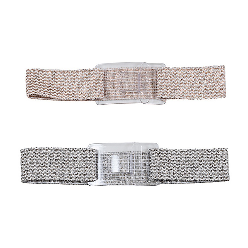 ΖΩΝΗ ΕΛΑΣΤΙΚΗ BAMBAΚΕΡΗ ΙΒΟΥΑΡ/ΛΕΥΚΗ 'H ΓΚΡΙ/ΛΕΥΚΗ ΡΙΓΕ  ΚΑΙ ΕΓΚΡΑΦΑ  ΔΙΑΦΑΝΗ ''ALEX KATSAITI X STYLISHIOUS''