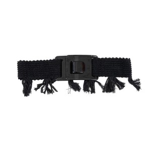 ΖΩΝΗ ΕΛΑΣΤΙΚΗ BAMBAΚΕΡΗ ΜΑΥΡΗ ΜΕ ΚΡΟΣΣΙΑ  ΚΑΙ ΕΓΚΡΑΦΑ ΜΑΥΡΗ ''ALEX KATSAITI X STYLISHIOUS''