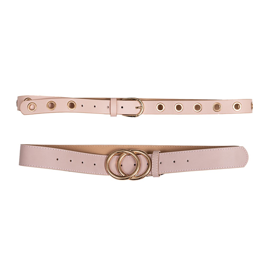 ΖΩΝΗ ΣΕ ΜΠΕΖ-ΡΟΖ ΤΥΠΟΔΕΡΜΑ, ΦΑΡΔΙΑ ΜΕ ΧΡΥΣΗ ΕΓΚΡΑΦΑ & ΣΤΕΝΗ ΜΕ ΧΡΥΣΑ ΤΡΟΥΚΣ "STYLISHIOUS COLLECTION"