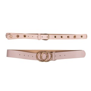 ΖΩΝΗ ΣΕ ΜΠΕΖ-ΡΟΖ ΤΥΠΟΔΕΡΜΑ, ΦΑΡΔΙΑ ΜΕ ΧΡΥΣΗ ΕΓΚΡΑΦΑ & ΣΤΕΝΗ ΜΕ ΧΡΥΣΑ ΤΡΟΥΚΣ "STYLISHIOUS COLLECTION"