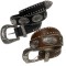 BELT BLACK OR BROWN -COWBOY STYLE- ΙΝ ECO LEATHER, ENGRAVED SILVER BUCKLE & METALLIC STUDS "STYLISHIOUS COLLECTION"