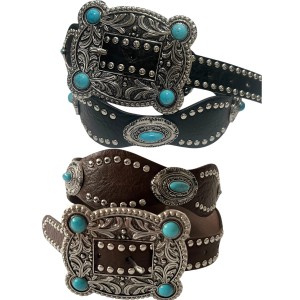 ΖΩΝΗ ΜΑΥΡΗ Ή ΚΑΦΕ ΜΕ ΜΕΓΑΛΗ ΑΣΗΜΙ ΜΕΤΑΛΛΙΚΗ ΑΓΚΡΑΦΑ, ΤΥΡΚΟΥΑΖ ΠΕΤΡΕΣ & ΑΣΗΜΙ ΤΡΟΥΚ  " STYLISHIOUS COLLECTION"