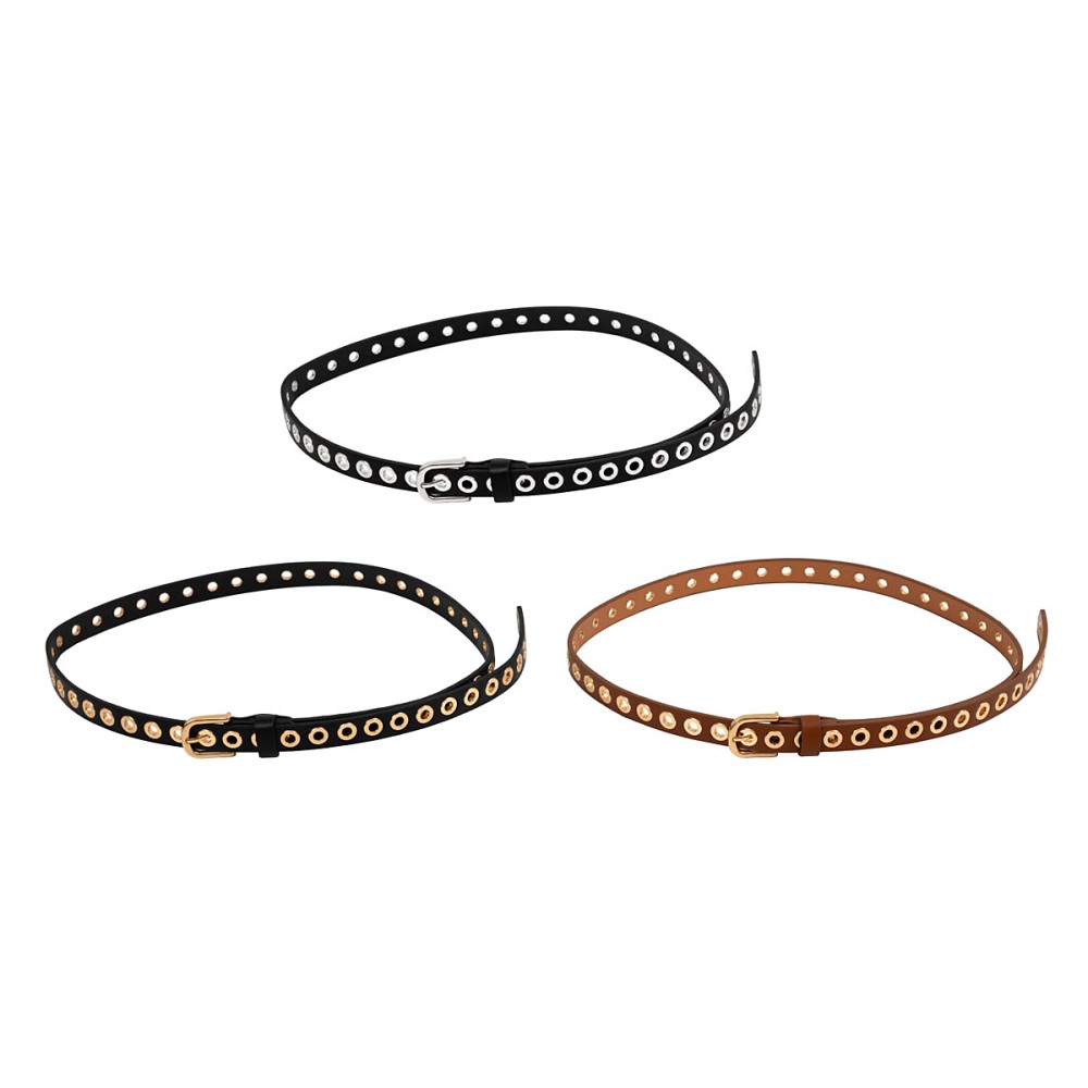 ΖΩΝΗ ΛΕΠΤΗ, ΜΑΥΡΗ Ή ΤΑΜΠΑ ΜΕ ΧΡΥΣΑ Ή ΑΣΗΜΙ ΤΡΟΥΚΣ & ΜΕΤΑΛΛΙΚΗ EΓΚΡΑΦΑ  "ALEX KATSAITI X STYLISHIOUS"