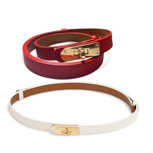 BELT BAND WHITE AND / OR RED, NARROW & ADJUSTABLE WITH METALLIC GOLD BUCKLE "ALEX KATSAITI X STYLISHIOUS"