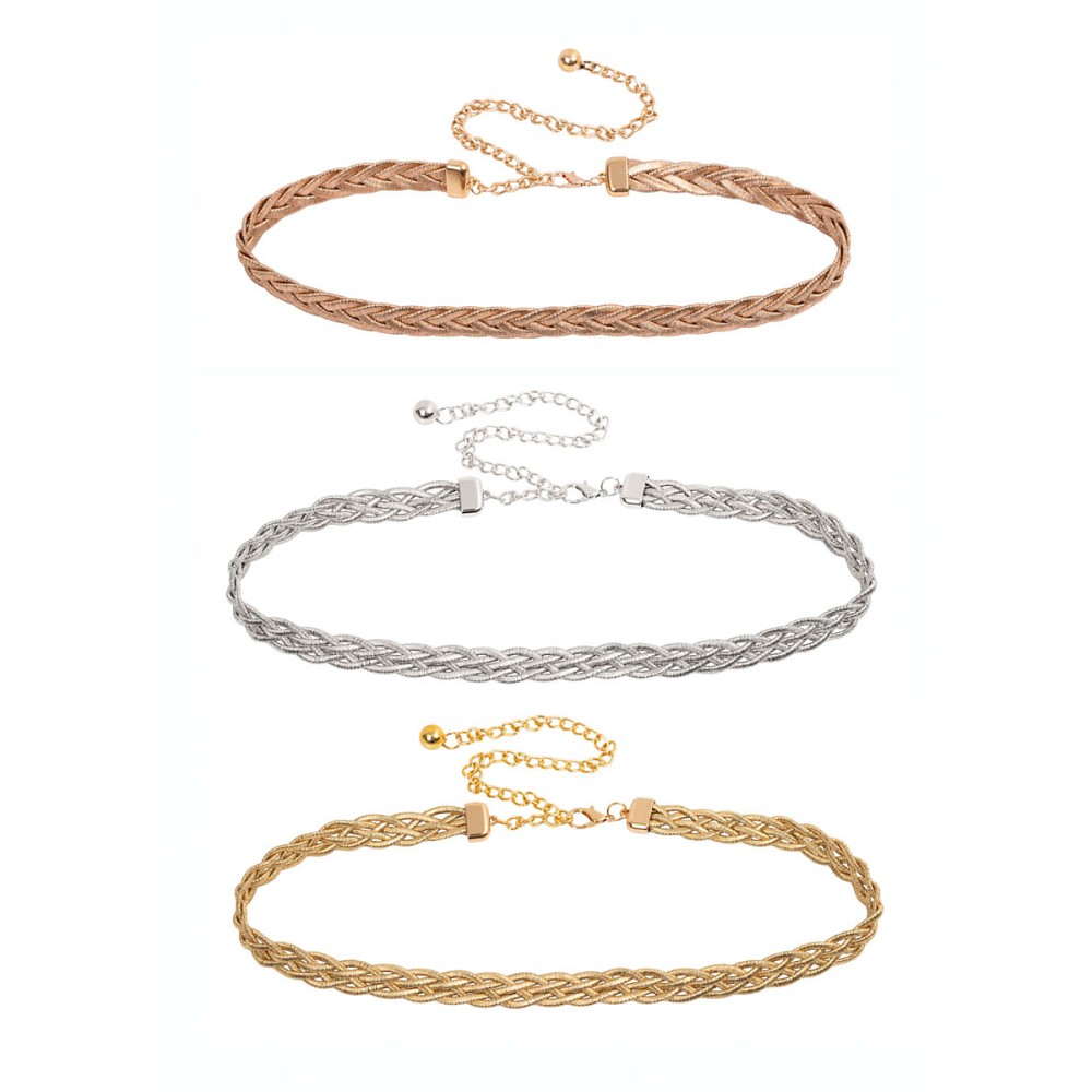 ΖΩΝΗ ΠΛΕXTH ΣΕ ΜΕΤΑΛΛΙΚΕΣ ΑΠΟΧΡΩΣΕΙΣ ΧΡΥΣΟ, ΑΣΗΜΙ & ΡΟΖ ΧΡΥΣΟ  " STYLISHIOUS COLLECTION"