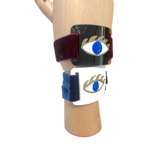 ΒΡΑΧΙΟΛΙ MAYPO Η ΑΣΠΡΟ ΑΠΟ ΠΛΕΞΙΓΚΛΑΣ ΜΕ ΜΑΤΙ ΑΠΟ ΣΜΑΛΤΟ & ΛΟΥΡΑΚΙ ΑΠΟ ΒΕΛΟΥΔΙΝΗ ΕΛΑΣΤΙΚΗ ΚΟΡΔΕΛΑ "ALEX KATSAITI X STYLISHIOUS"