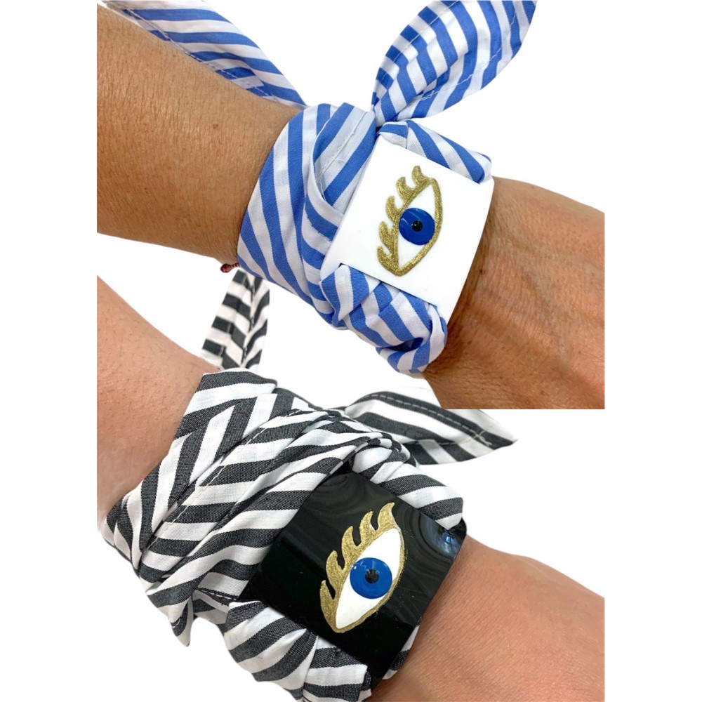 ΒΡΑΧΙΟΛΙ H KAI TΣOKEΡ ΜΕ ΛΕΥΚΟ Η ΜΑΥΡΟ ΠΛΕΞΙ ΜΑΤΙ ΖΩΓΡΑΦΙΣΤΟ ΜΕ ΣΜΑΛΤΟ & ΜΑΝΤΗΛΙ  “ALEX KATSAITI x STYLISHIOUS”