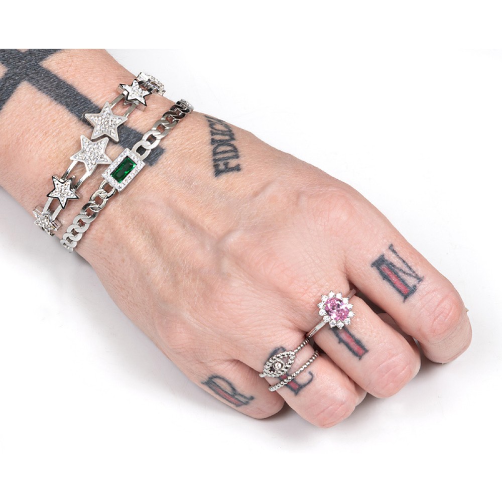 ΒΡΑΧΙΟΛΙΑ  - ΣΕΤ 2 TMX - ΜΕΤΑΛΛΙΚΑ, ΑΣΗΜΙ Ή ΧΡΥΣΑ ME ΣΧΕΔΙΑ ΑΛΥΣΙΔΑ & ΑΣΤΕΡΑΚΙΑ "STYLISHIOUS COLLECTION"