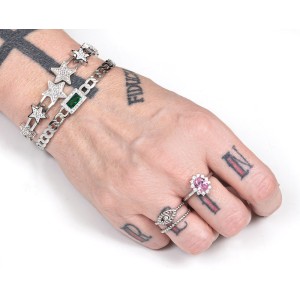 ΒΡΑΧΙΟΛΙΑ  - ΣΕΤ 2 TMX - ΜΕΤΑΛΛΙΚΑ, ΑΣΗΜΙ Ή ΧΡΥΣΑ ME ΣΧΕΔΙΑ ΑΛΥΣΙΔΑ & ΑΣΤΕΡΑΚΙΑ "STYLISHIOUS COLLECTION"