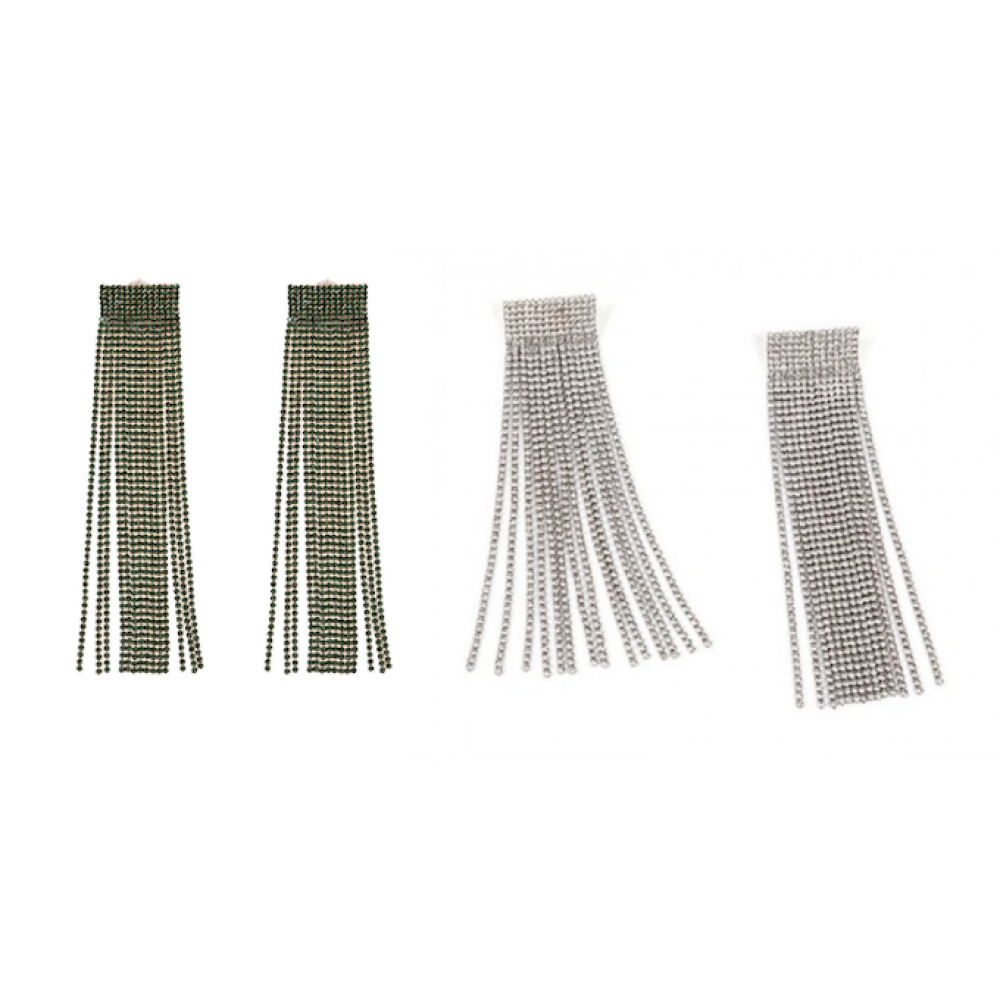 ΣΚΟΥΛΑΡΙΚΙΑ ΚΡΕΜΑΣΤΑ ME ΣΕΙΡΕΣ ΣΤΡΑΣ ΣΕ ΧΡΥΣΟ / ΣΚΟΥΡΟ ΠΡΑΣΙΝΟ Ή ΑΣΗΜΙ / ΛΕΥΚΟ "STYLISHIOUS COLLECTION"